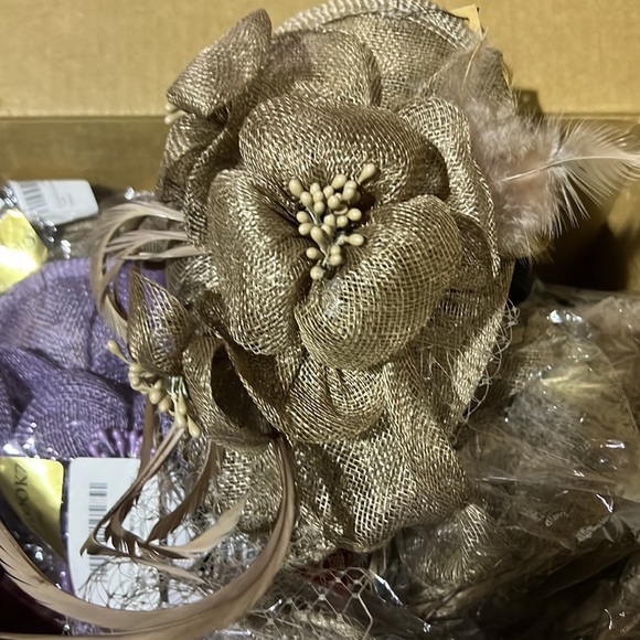 Charisma Sinamay Fascinator Cocktail Hat with Headband and Netting - Picture 2 of 7